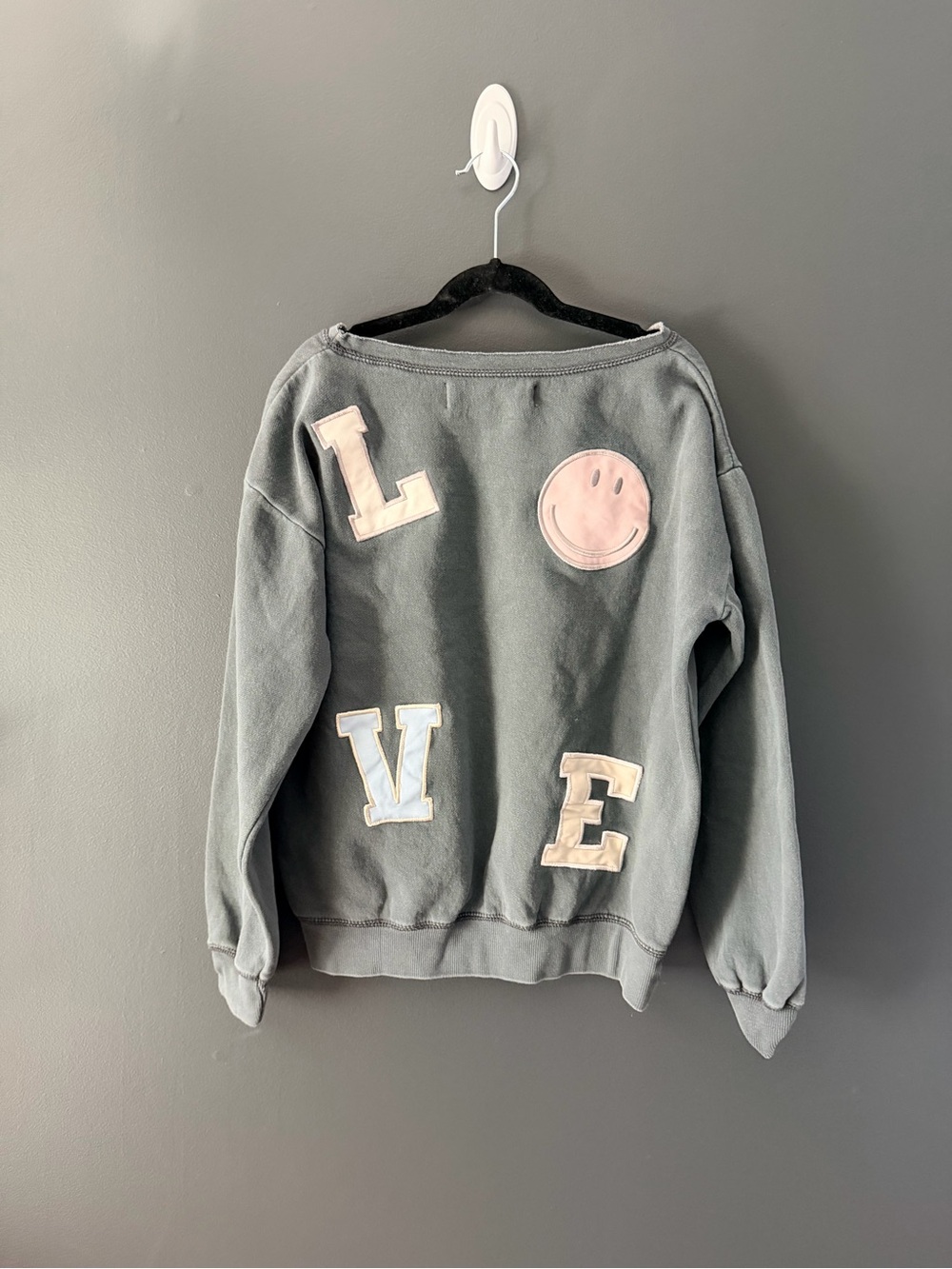 Vintage Havana Kids Dark Gray Smiley Crewneck Sweatshirt